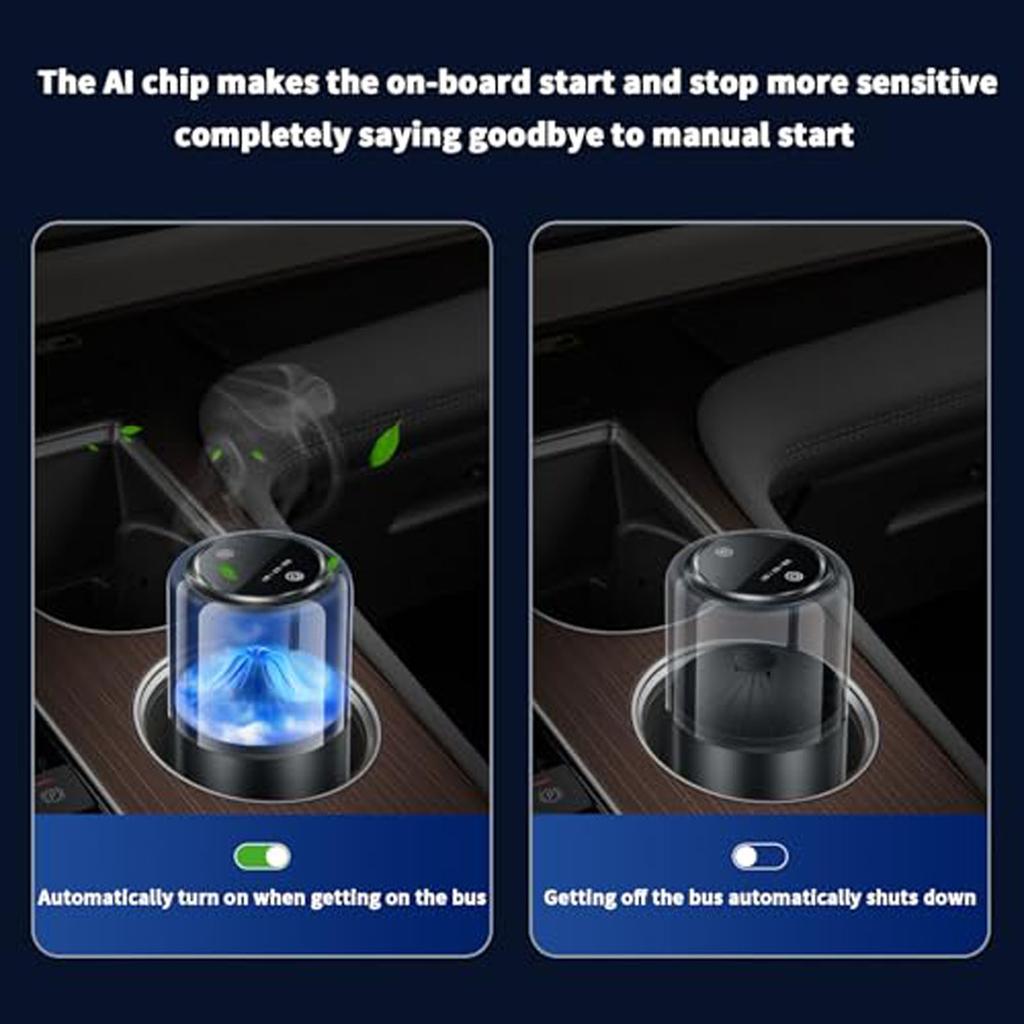 Slimme Auto Luchtverfrisser Diffuser Nieuwe Cloud Mist USB Aromatherapie Voor Auto's Draadloze Diffusers Voor Auto Thuis Cadeaus (Sneeuw Mist Bos&