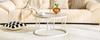 Round Coffee Table with Wood-Look Top and Metal Frame, Modern Living Room Table with Geometric Iron Frame, Sturdy Round Side Table, approx. 70x40.5 cm