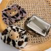 Cute Fresh and Sweet Kitty Leopard Print Coin Purse Plush Carry Bluetooth Headphone Bag KT Cat Makeup Bag Storage Bag