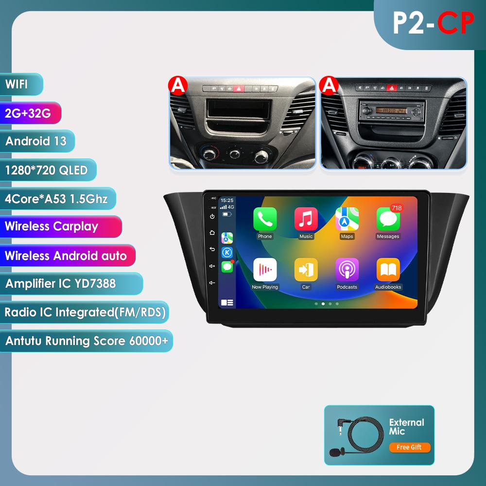 Hizpo 4G 9'' AI Intelligent System Wireless CarPlay Android Auto Radio for Iveco Daily 2013-2021 Car Multimedia GPS 2din Intelligent Screen DVR Cam