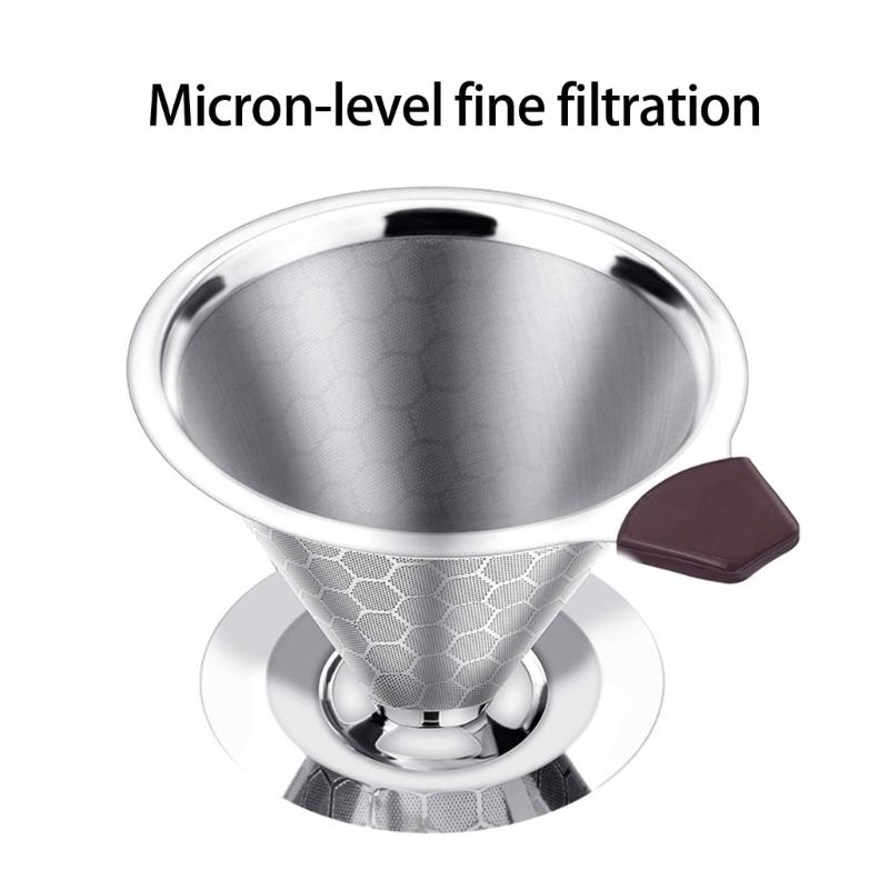 Permanent Stainless Steel Coffee Filter Screen Paperless Hand Brewed Mesh Strainer for Home Brewing Enthusiasts