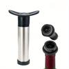 Stainless Steel Red Wine Vacuum Pump, Black Plastic Pump, Silicone Plug, Vacuum Red Wine Plug Abridor De Vinho
