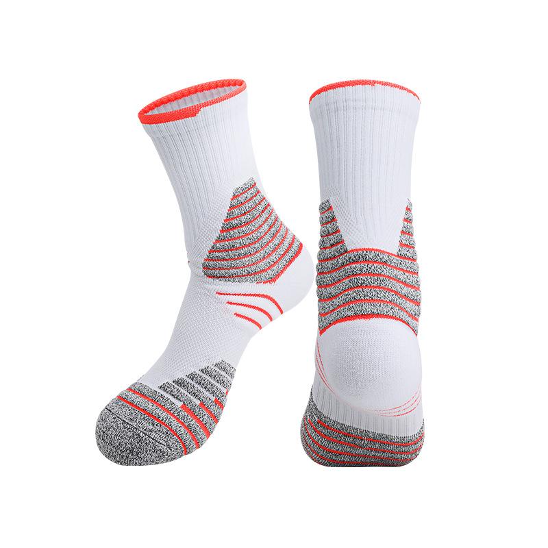 Summer Elite Basketball Socks Men'S Actual Combat Non-Slip Cycling Socks Thick Wear-Resistant Towel Bottom Medium Tube Professional Sports Socks