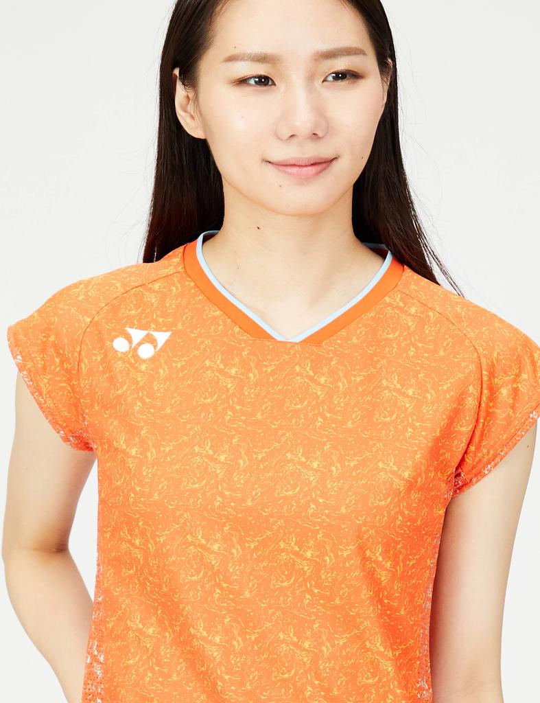 Short Sleeve Shirt Game Shirt Orange S [Yonex] (Fitted Shirt) Women's (005)