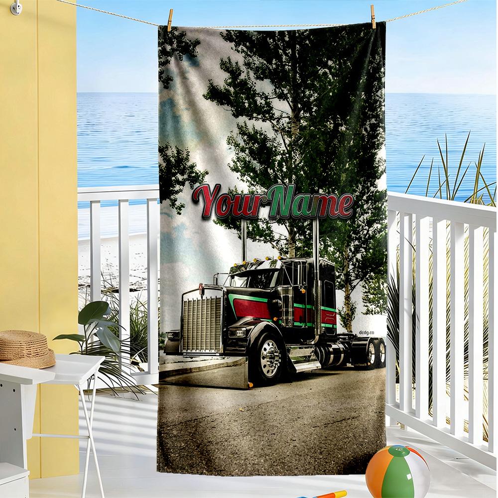 Kw Heavy Trucks Customize Your Name Beach Towel Quick-Dry Soft Microfiber