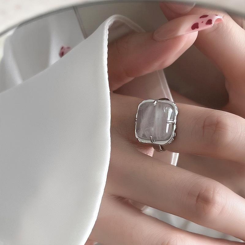 

Korean Fashionable Inspired Ring For Women With Clear Crystal And Unique Elements Design