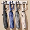 Windproof Travel Umbrella Creative Ring Buckle 10-Rib Umbrella, Automatic Open Close Compact Reinforced Ten Rib Folding UPF 50+ UV Protection