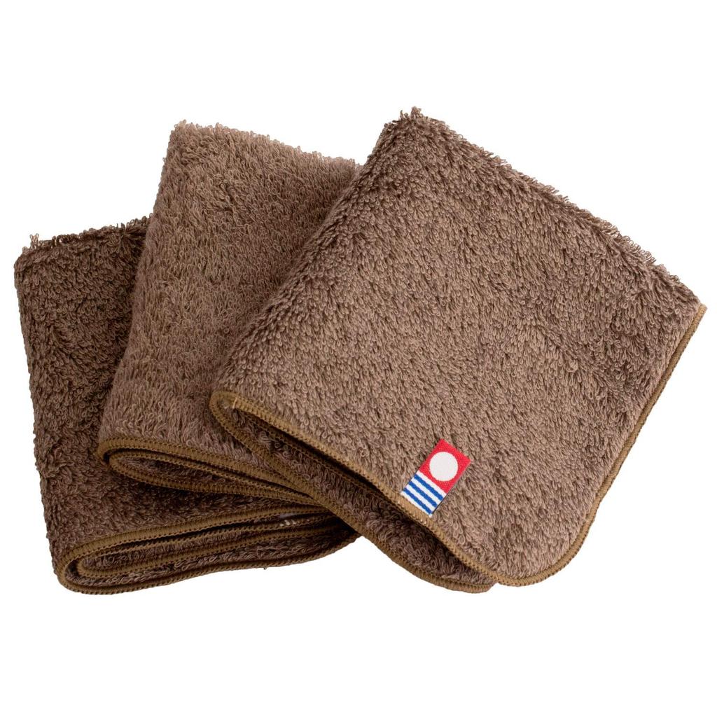 Imabari Resort Hotel Style Towel Set of 3 Towels, Handkerchiefs, (Brown)