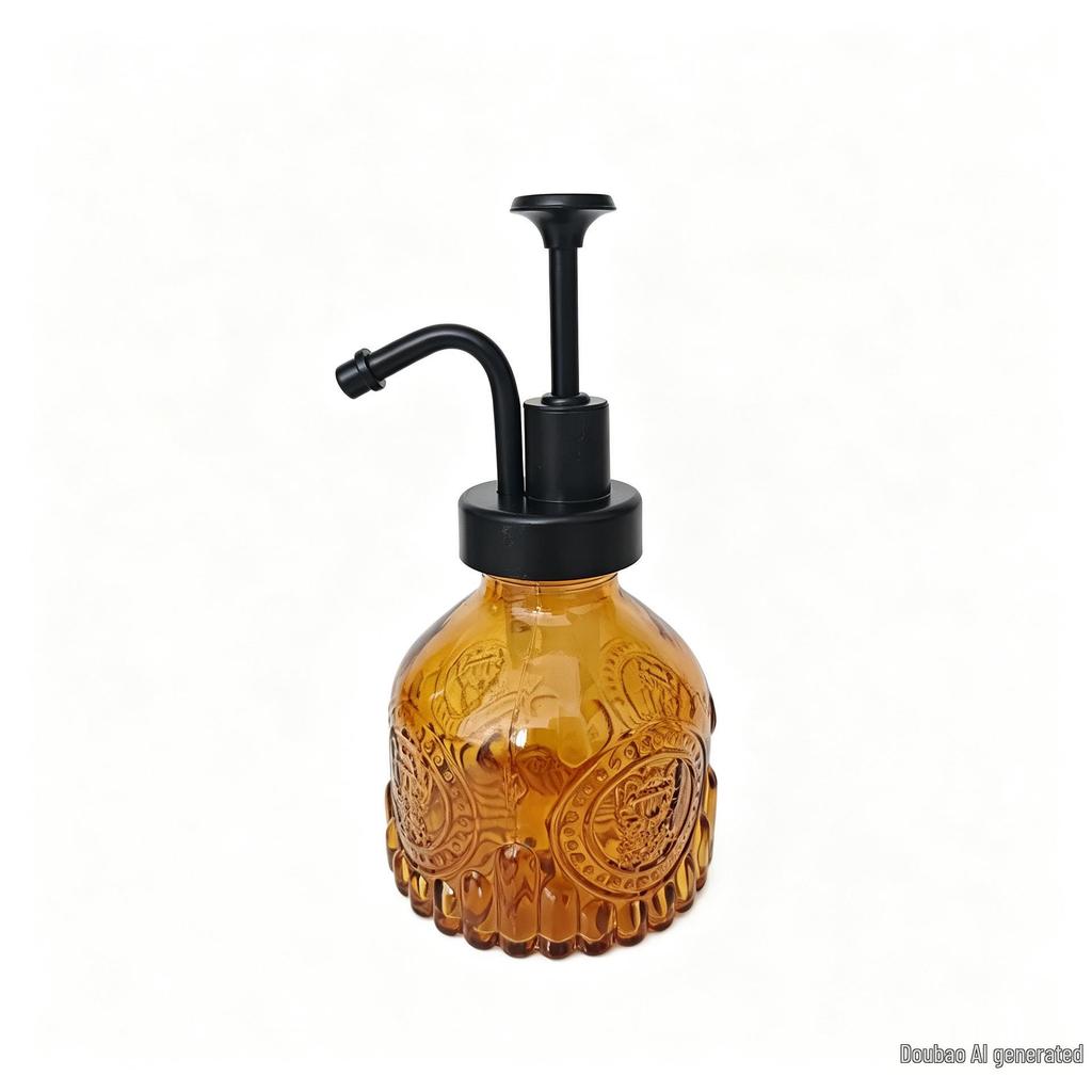 Retro Embossed Glass Spray Bottle – Small Pressure Watering Can for Garden & Home Flowers