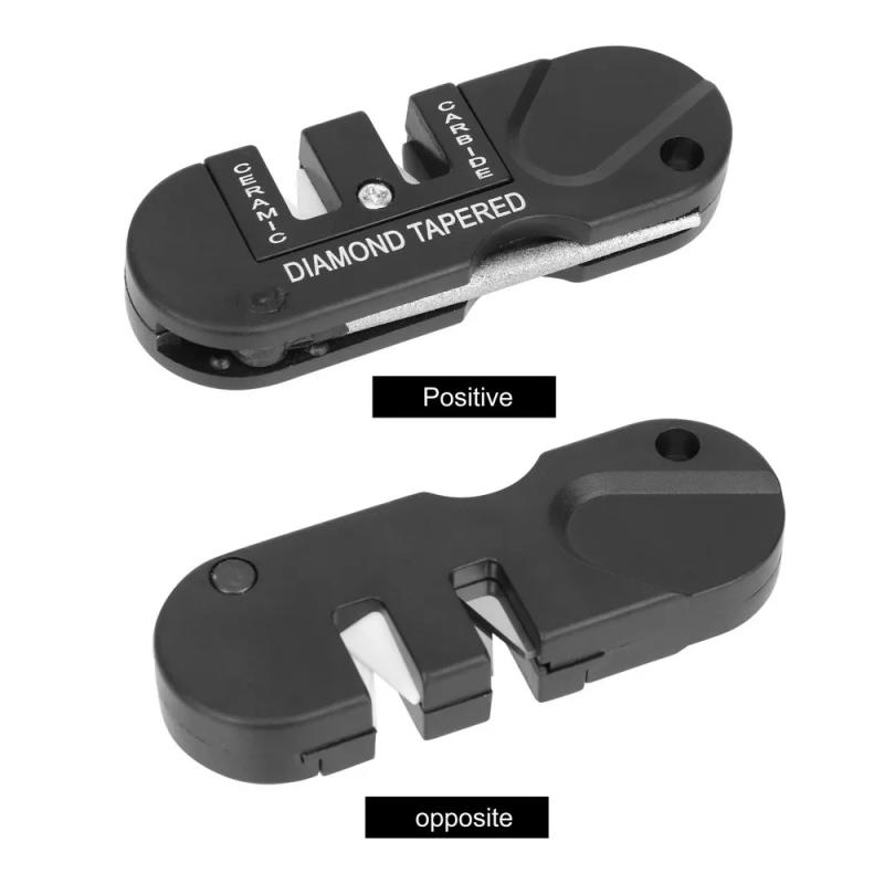 4 In 1 Outdoor Mini Portable Tungsten Ceramic Carbide Knife Whetstone Sharpener Multifunctional Camp Tools