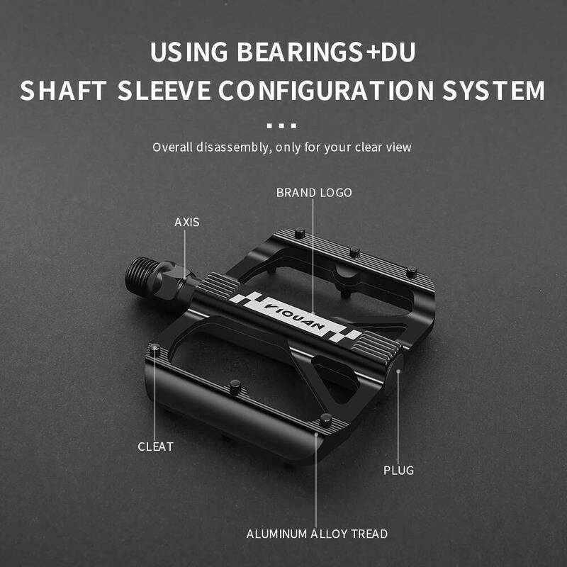 ESLNF Mountain Road Aluminum Alloy Double DU Widened Nail Anti-Slip Pedal Mtb Pedals Bicycle Accessories