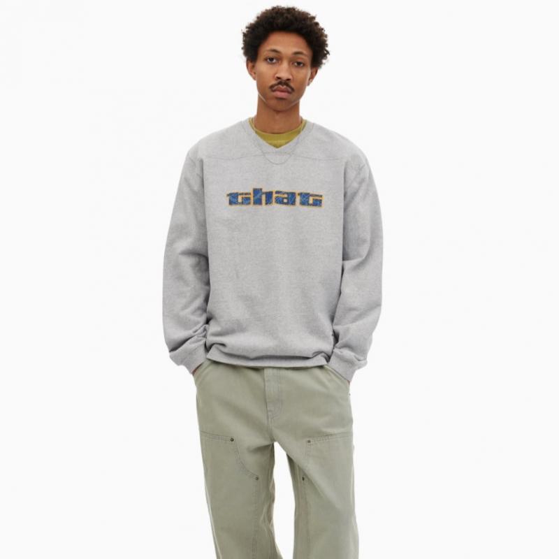 Thisisneverthat Panel Sports Crewneck Heather Grey
