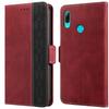 Custodia in Pelle Magnetica Laterale con Cuciture e RFID per Huawei Y7 2019