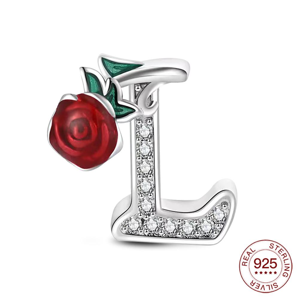 925 Silver Wedding Series Beaded Rose LOVE Love Charm Jewelry To Make Original Bracelet Women's Fashion Jewelry Gifts