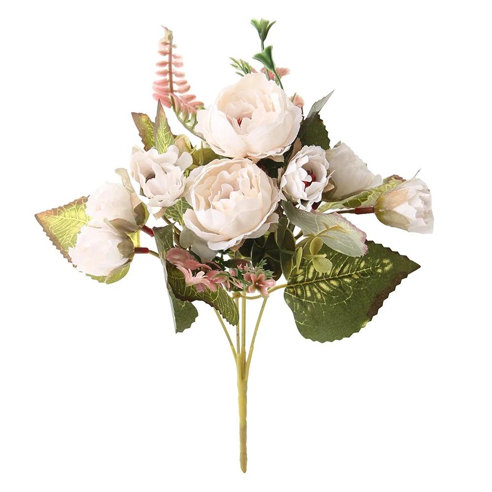 

Artificial Flower Living Room Decoration Rose Living Room Mantel Realistic Bouquet Simulation Table Decoration