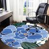 1PC Floral Pattern Office Round Area Rug, Mat Suitable For Office, Under Office Chairs Bedroom Living Room Home Decor, Room Deco