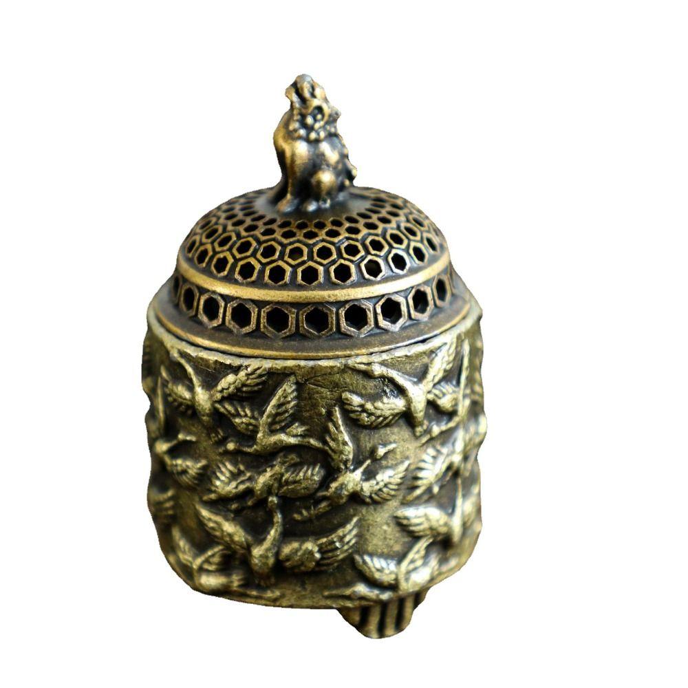 

Tripod Crane Incense Holder Antique Buddha Incense Tray Creative Tripod Zinc Zinc Alloy Incense Tray Office бронзовый