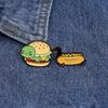 Fun And Elegant Food Themed Brooch Featuring Hamburger And Hot Dog Designs Portable Accessory for Daily Casual Wear
