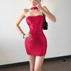 European and American Women's Clothing Summer New Temperament Spice Girl Celebrity Style Neck Tube Top Tight Hip Wrap Dress