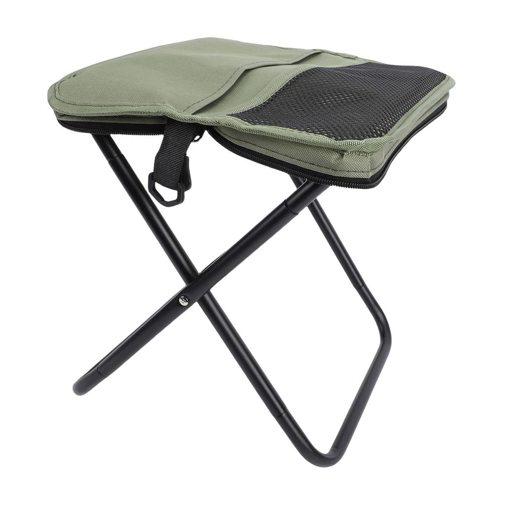 Portable Foldable Stool with Shoulder Strap Outdoor Foldable Stool for Mountaineering and Hiking Green Large Size