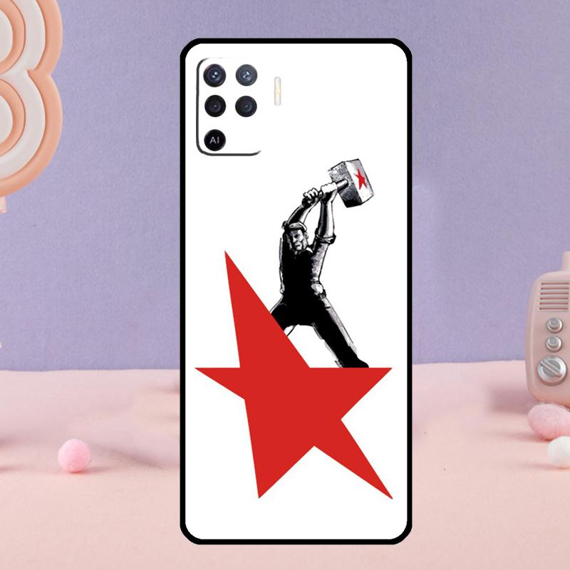 Red Soviet Union USSR Flag Phone Case For Oppo A78 A98 A80 A40 A60 A18 A38 A58 A15 A17 A77 A74 A94 A54 A57S A16 A76 A96