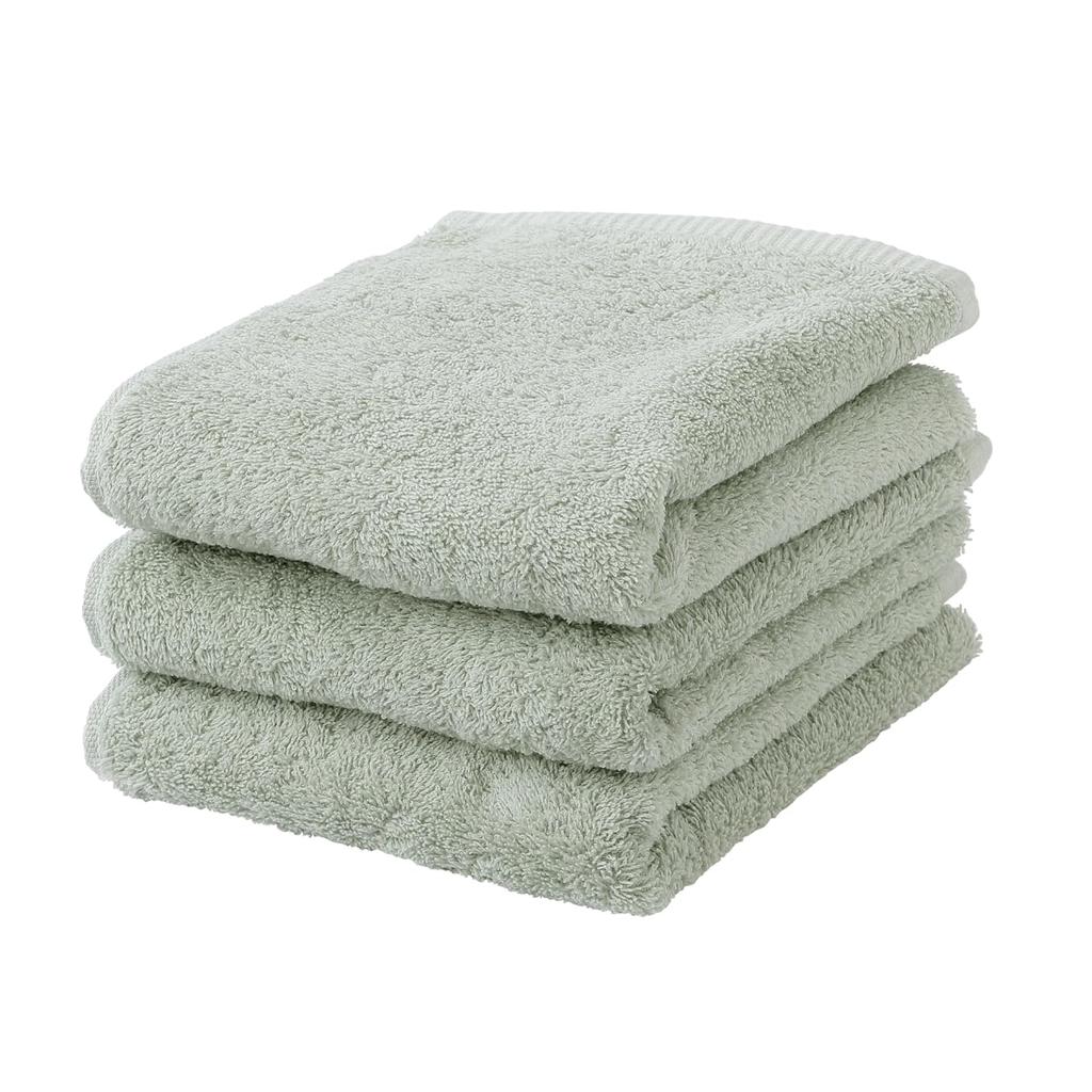 Nishikawa Face Towel 3-Piece Set Comforting My Life 100 Cotton Airy Texture Plush Volume Absorbent Low Pilling Vacuum Compressed Pack Compact Delivery