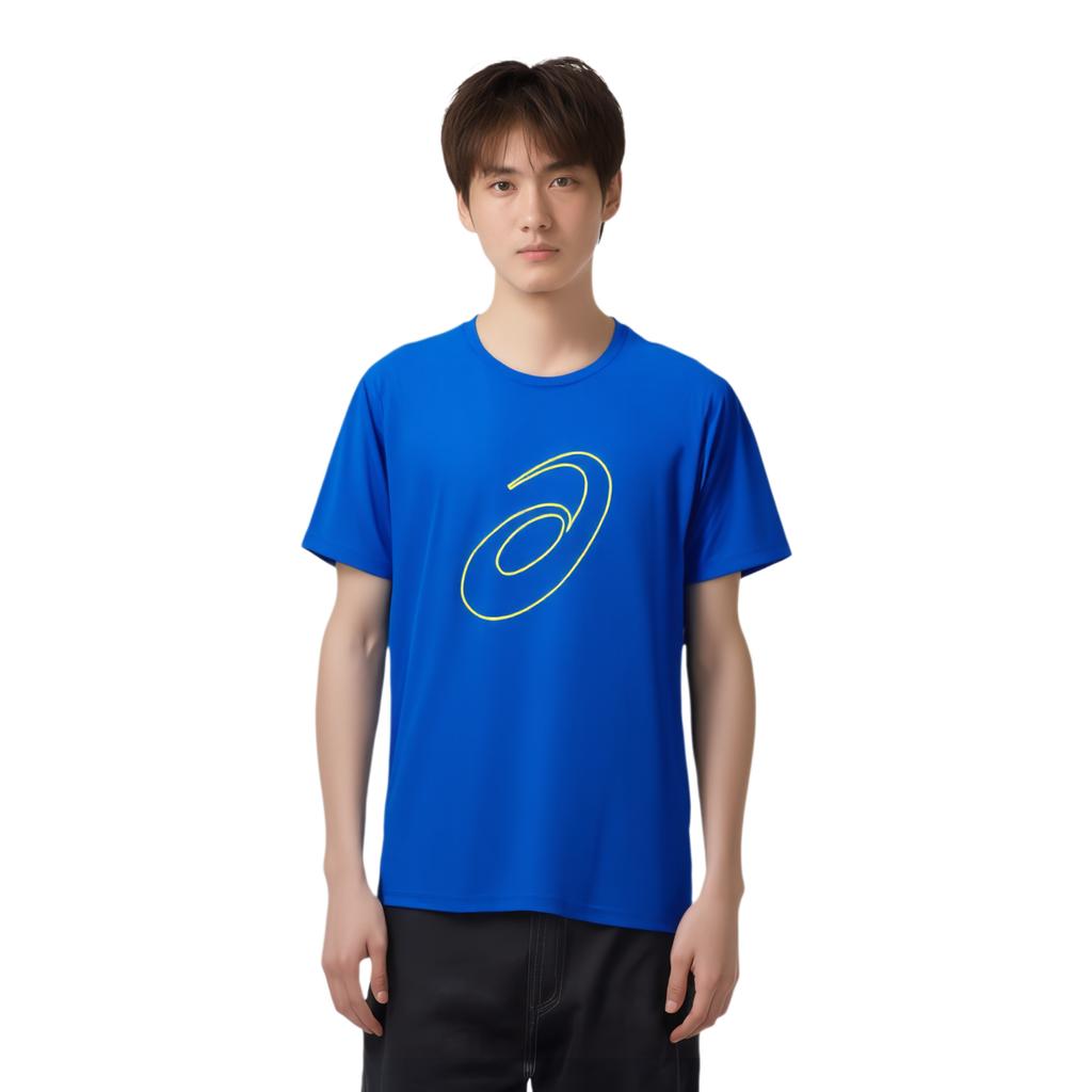 Asics Knitted Pullover Dopamine Print Fashion Sports Breathable Running Crew Neck Short Sleeve T-Shirt Men T-Shirts Blue 2011C856-400