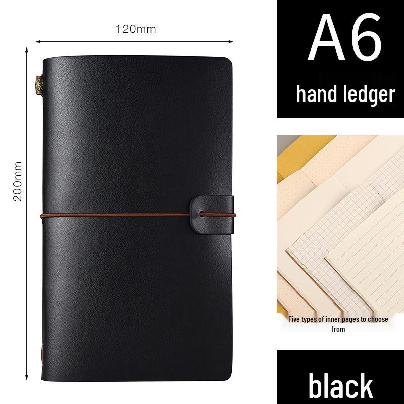 Vintage A6 Tie-Up Travel Journal Cowhide Notebook Diary