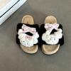 Cartoon color matching doll girl fluffy slippers wear versatile cotton slippers autumn and winter fashion casual bag head slippers