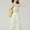 French Floral Dress Women's Summer Flower Dream-catching Lotus Leaf Edge Collar Long Dress 2026 Summer New Gentle Long Dress
