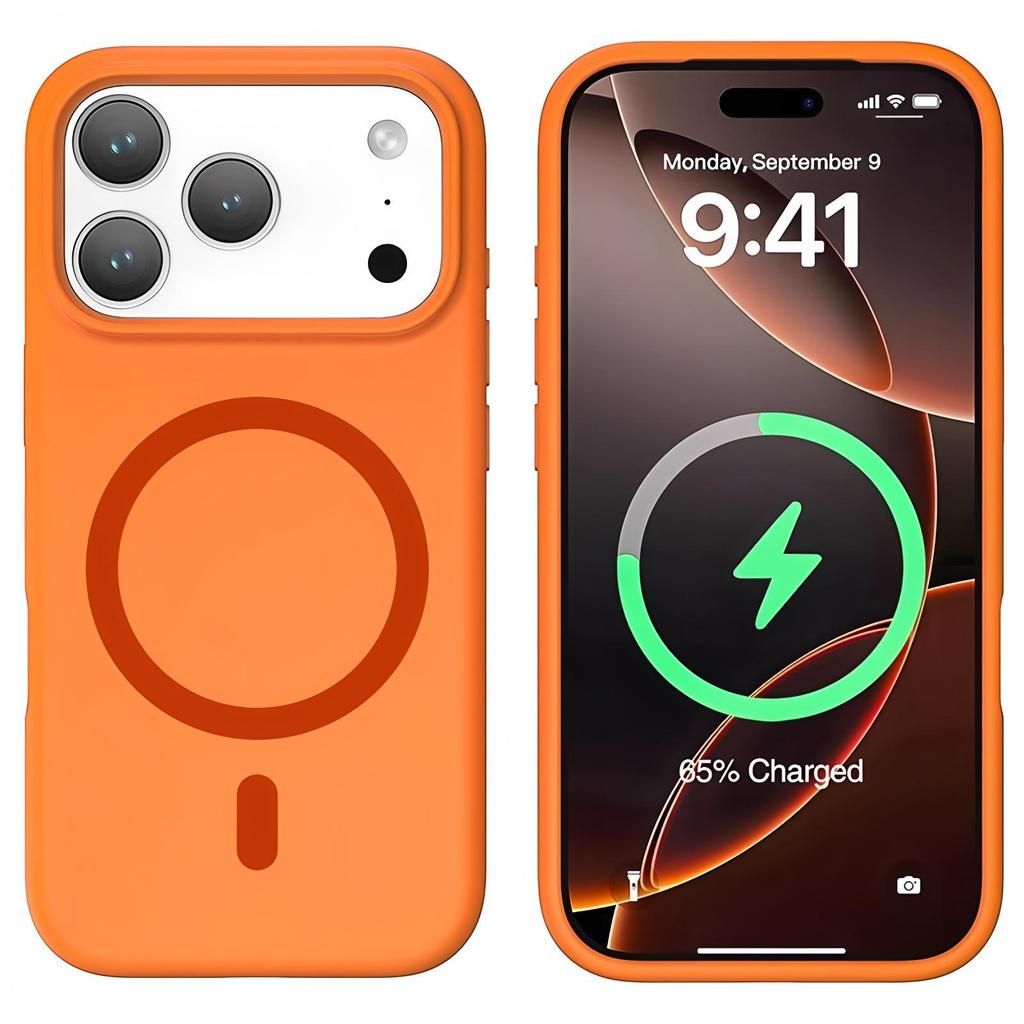 17ProMax iPhone16 Liquid Silicone Magnetic Soft Drop-Proof Phone Case