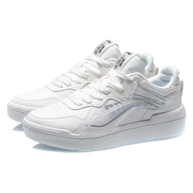 Li Ning Abrasion Resistant Breathable Low top Skateboard Shoes Women's White AECR004-1
