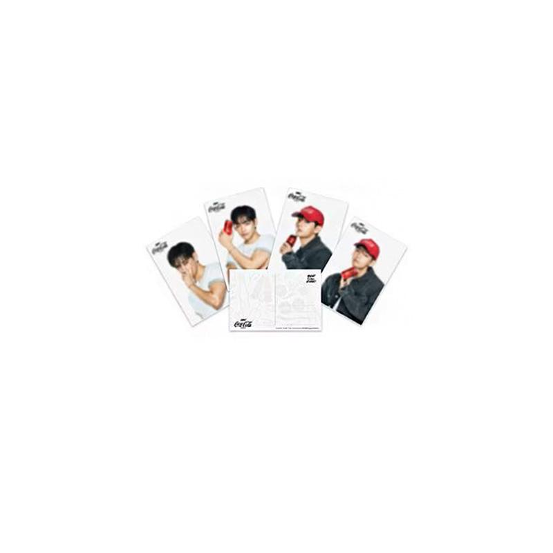 V (Bts), CocaCola – 4 Sorten Fotopostkarte, Akkordeon-Buch, Schreibwaren-Set, Handfächer