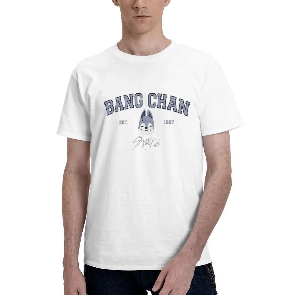 Bang Chan Men TShirt Oversized T Shirts Mens ONeck Cotton Tees Short Summer Male