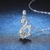 Collana con Ciondolo Cigno 6,5 mm per Donna Design Minimalista Elegante Catena Clavicola D VVS1 Gioiello Delicato