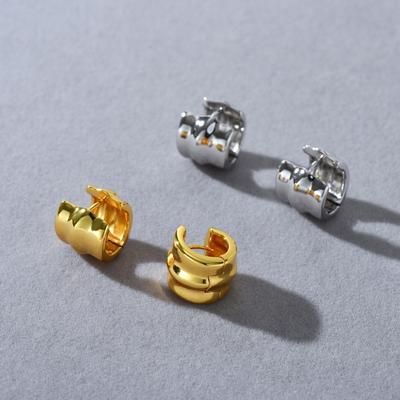 Fashion Exquisite Light Luxury Versatile Earrings, High-Grade Irregular Metal Copper Plated 18K Gold Real Gold Earrings.