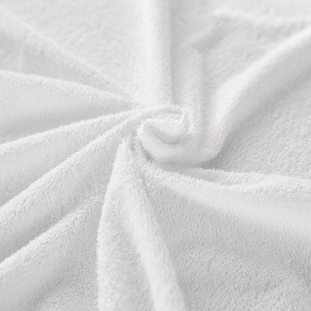 White Terry Cloth Waterproof Bed Sheet with Ties, Fitted Sheet, Urine Pad, Solid Color Bed Cover