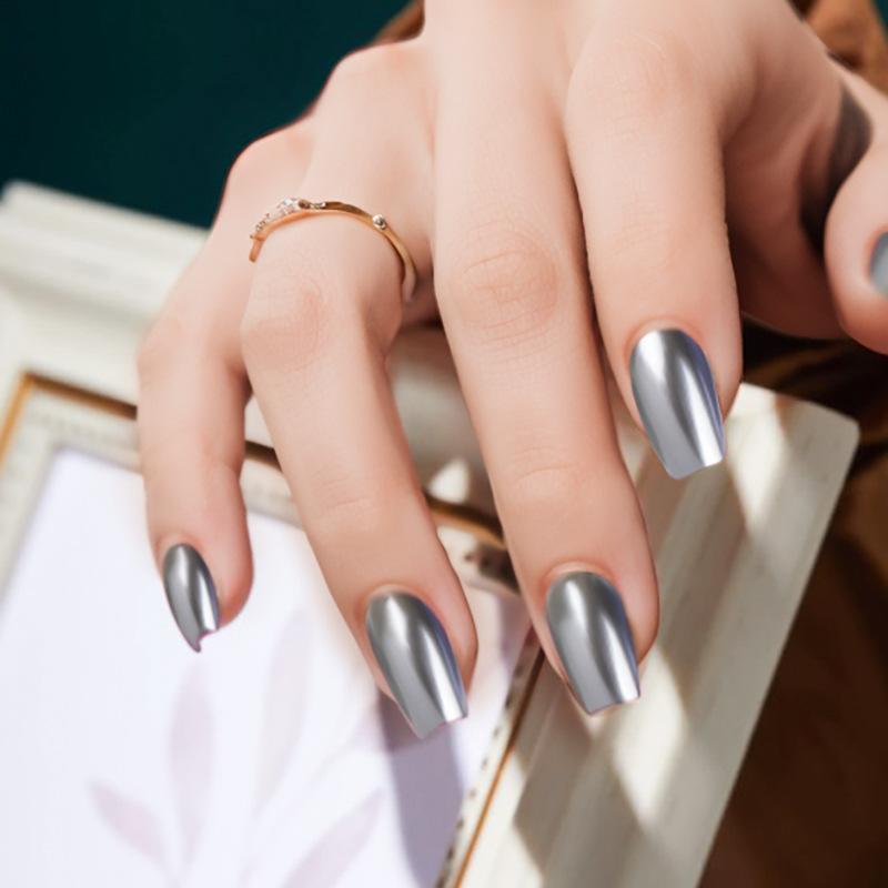 Mirror Metal Nail Polish, Non-baking and Long-lasting, Non-peeling, Quick-drying 12-color Metallic Nail Polish