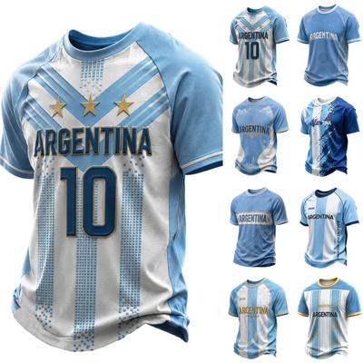 T-shirt décontracté à manches courtes avec imprimé lettres pour homme - Argentine