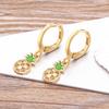 Nidin Fashion Classic Tree of Life Drop Earrings For Women Girl Female Copper CZ Lucky Party Birthday Jewelry Hoop Earrings Gift