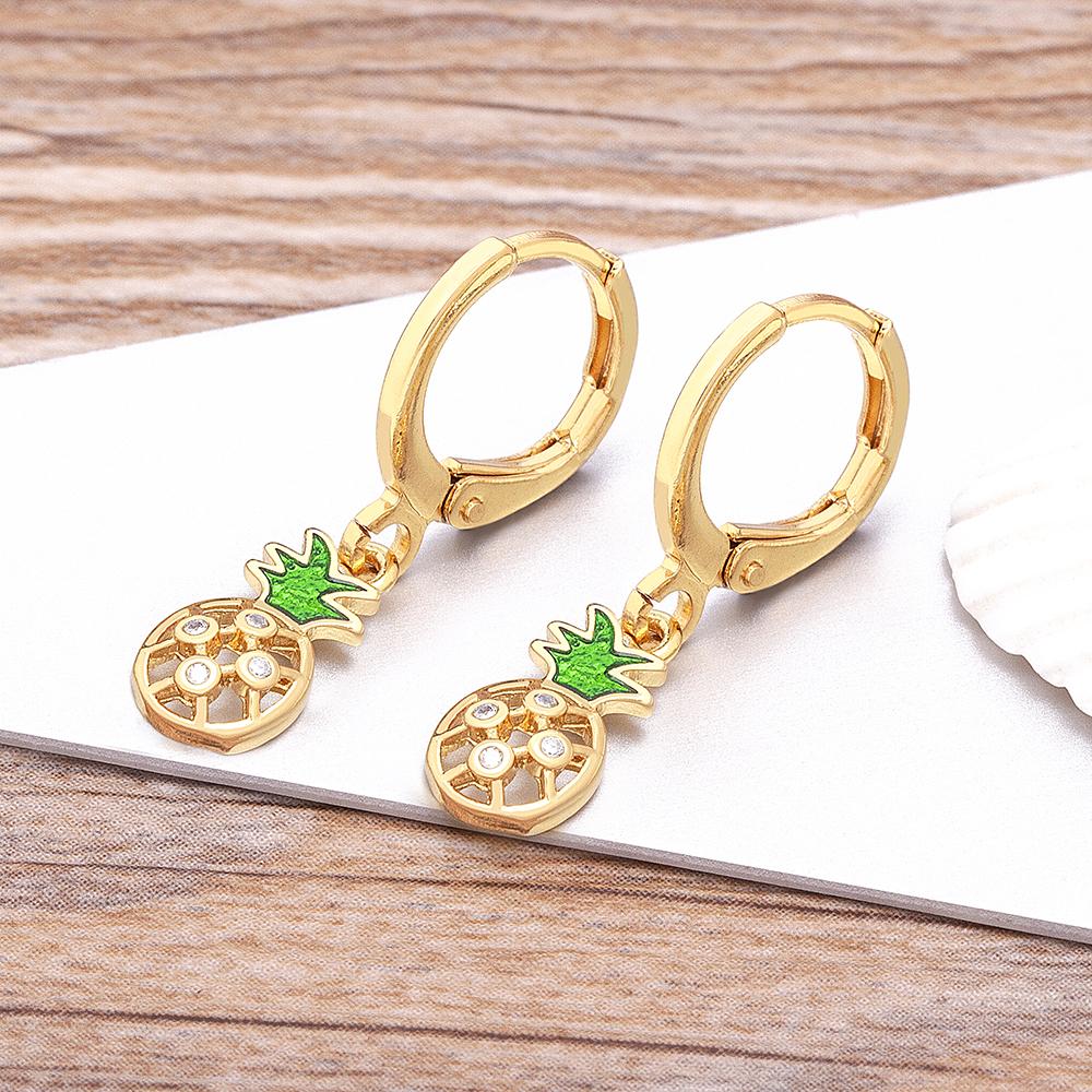 Nidin Fashion Classic Tree of Life Drop Earrings For Women Girl Female Copper CZ Lucky Party Birthday Jewelry Hoop Earrings Gift