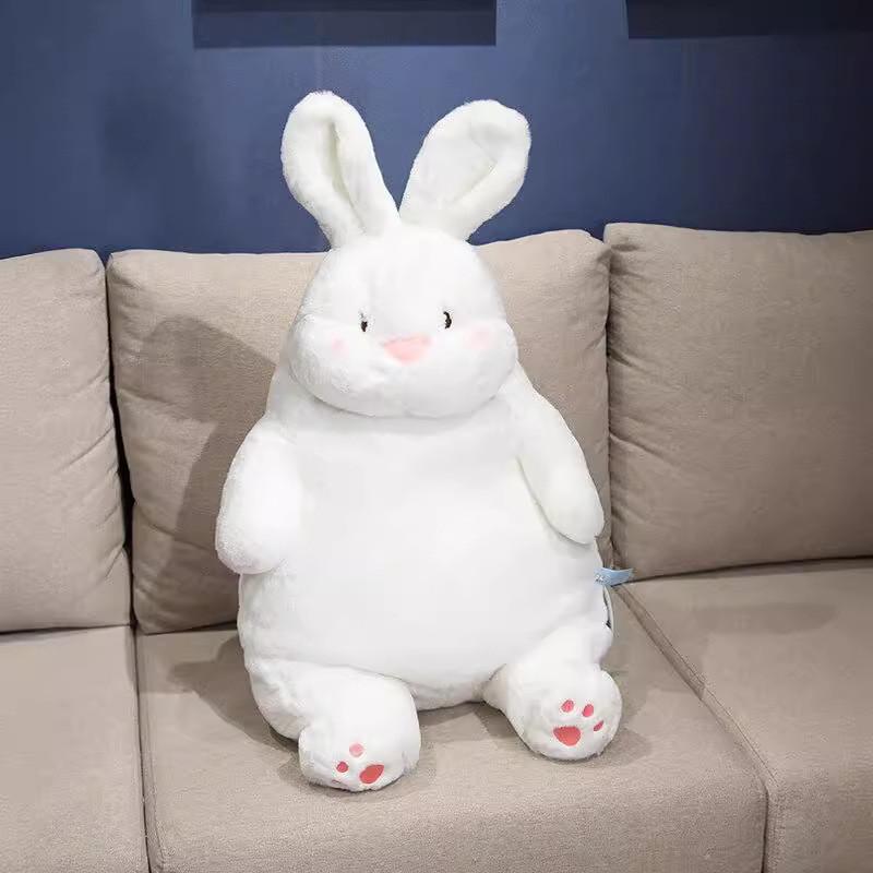 Plush White Lazy Rabbit Doll Delightful Large Cuddly Bunny For Home And Nursery