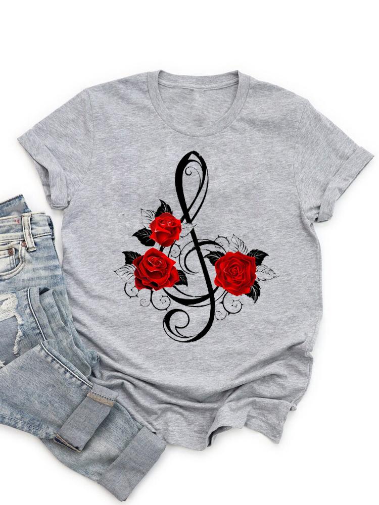 Short Sleeve Moon Vintage Lovely Style Fashion Summer Women Print T Shirt Female Casual Top Tshirts Cartoon Graphic Tee T-Shirt