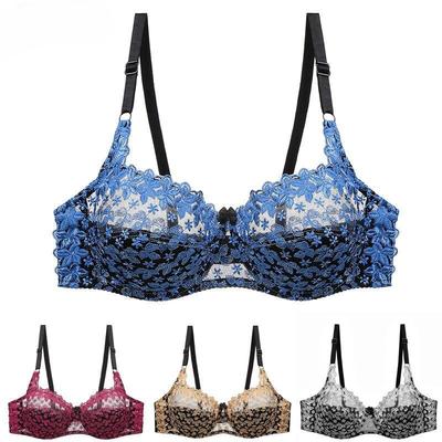 Arrivals Women Bra Lace Hollow Out Underwear Women Embroidery Plus Size C D Cup Lingerie Bra