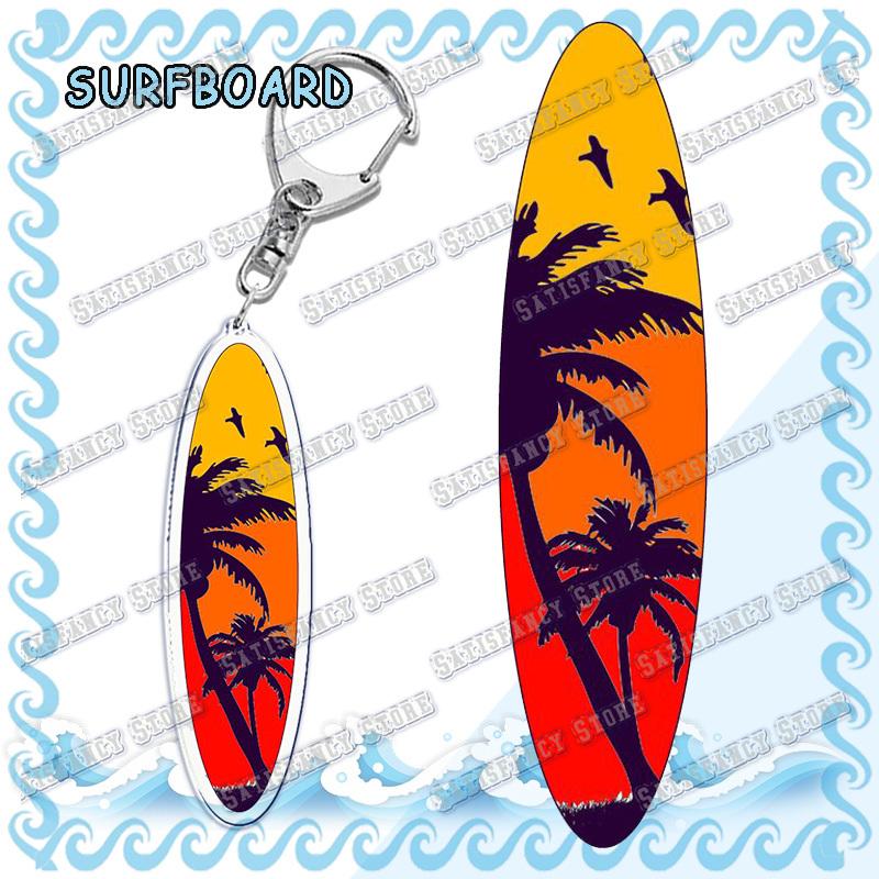 Waves Surfing Surfboard Keychains for Accessories Bag Bicycle Pendant Keyring Jewelry Fans Creative Beach Travel Gift Chaveiro