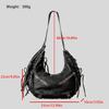 Strappy Punk Style Motorcycle Underarm Bag for Women Messenger Bag Large Capacity Soft PU Leather Female Shoulder Bag Handbag