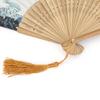 Elegant Janpanese Style Painted Waves Retro Bamboo Folding Fan Home Office Decoration(#1)