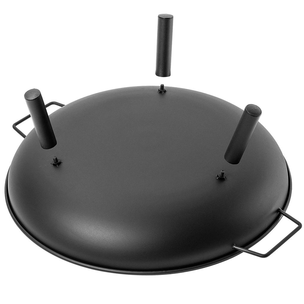 KADAX Large 58cm Garden Fire Pit For Bonfire Grill Kettle Bowl Steel Black