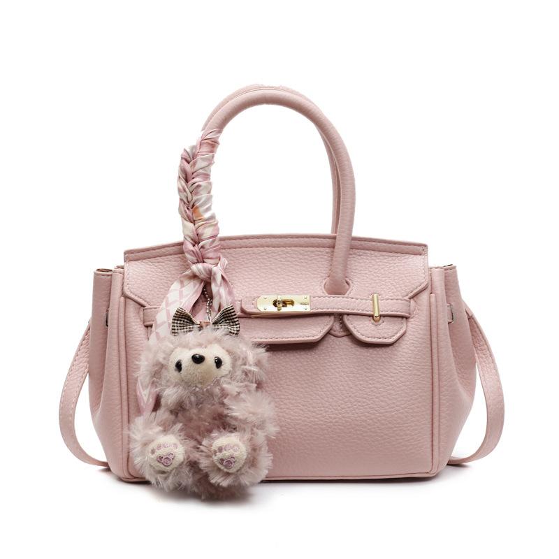 Korean Version of Simple and Fashionable Lychee Pattern Texture Portable Platinum Bag Niche Leisure Commuting Style Versatile Women's Messenger Bag