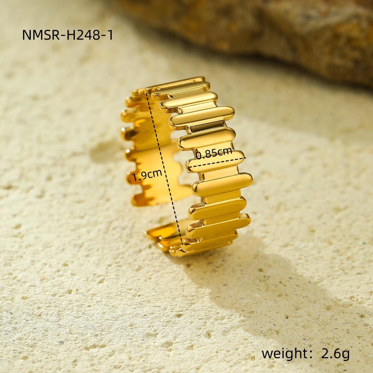 GEMCHIC Women s 18K Gold Plated Geometric Irregular Titanium Steel Ring Open Adjustable Minimalist Fashion Ring